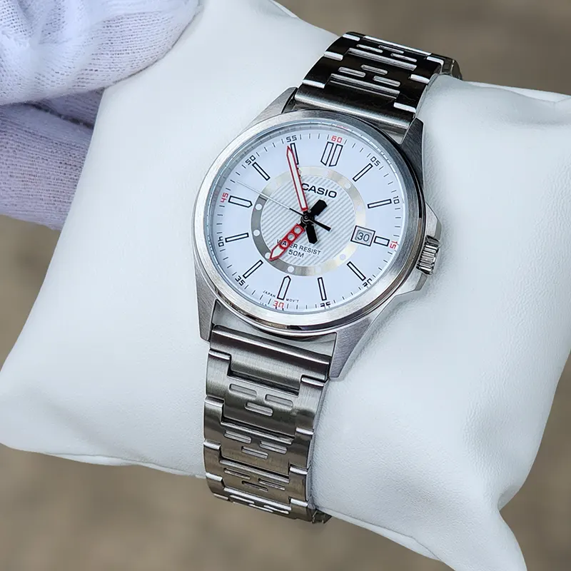 Casio White Classic Dial Men's Watch-  MTP-E700D-7EVDF